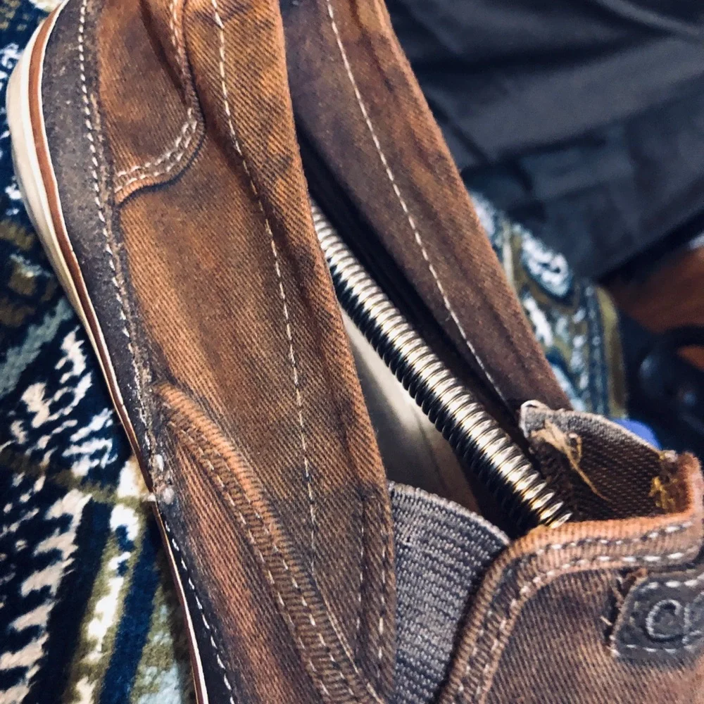 Crevo Brown Slip-On Canvas Loafers